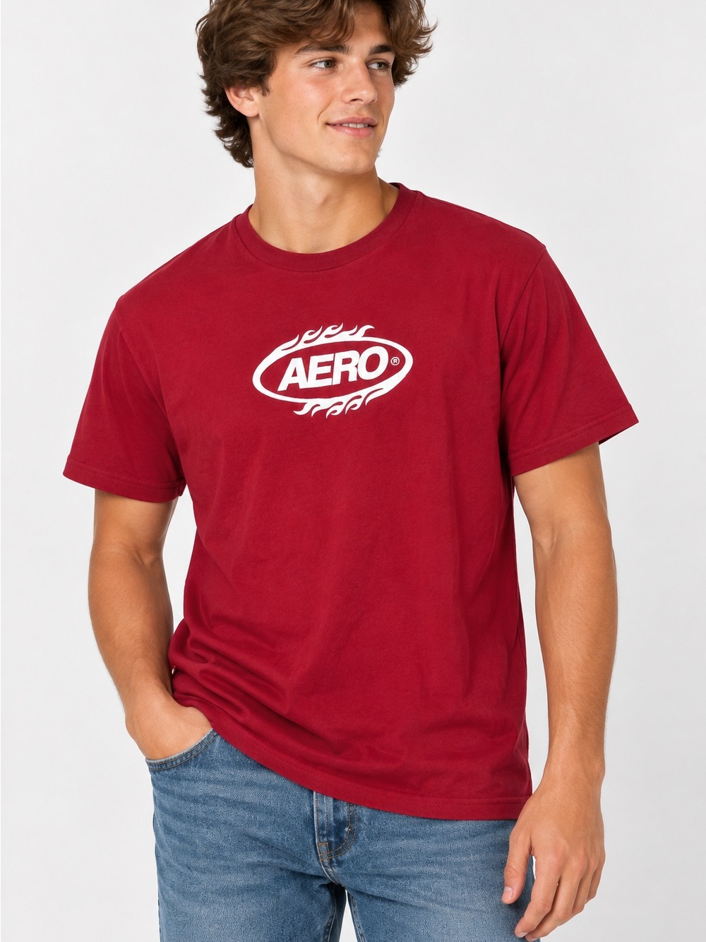 Aeropostale Aero Graphic T-Shirt Men’s Large Red Y2K Logo Tee